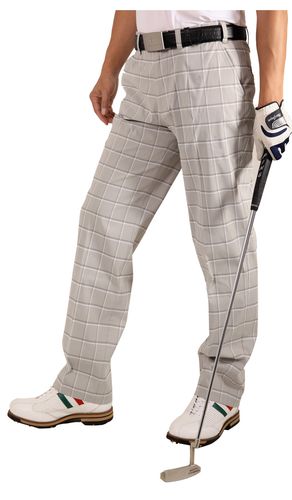 美国ptgolf高尔夫服装男秋季新款格子高弹力休闲长裤正品特价包邮
